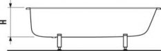 JIKA RIGA ocelová vana 160x70cm, bílá, H2340600000001
