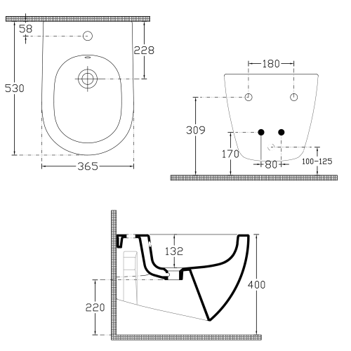 Isvea INFINITY bidet závěsný, 36,5x53cm, bílá mat 10NF41001-2L