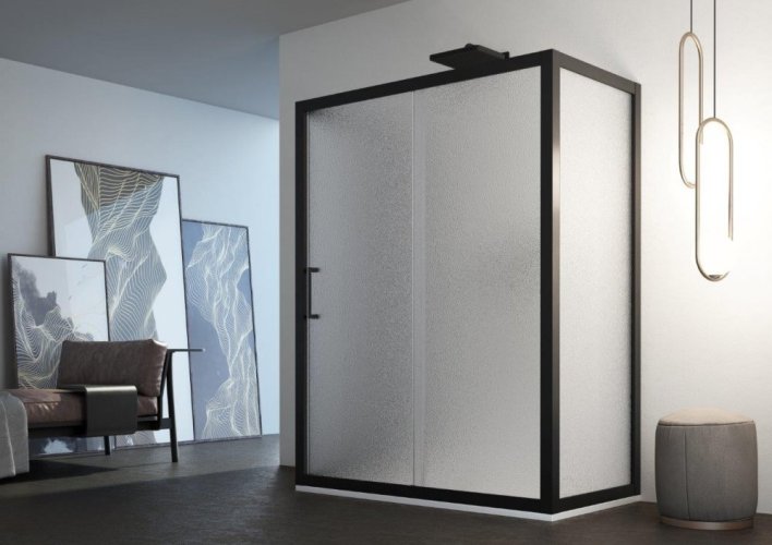 FORTE Sprchové dveře oxi.SLIDE N1FS BARVA rámu - Bílá, Rozměr A - 130 cm, Výplň - Acidato bezpečnostní sklo - 6 mm BSLX203293501