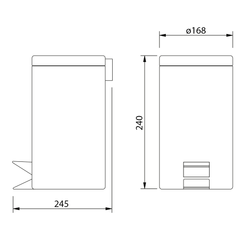 Aqualine SIMPLE LINE odpadkový koš kulatý 3l, bílá 28103