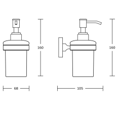 Aqualine SAMBA dávkovač mýdla 150ml, mléčné sklo, chrom SB119