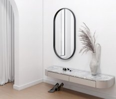 Sapho AVONA oválné zrcadlo v rámu 50x100cm, černá mat AV500