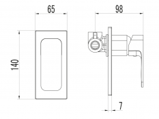 Aqualine FACTOR podomítková sprchová baterie, 1 výstup, chrom FC541
