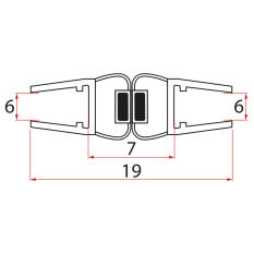 Aqualine EXTRA SLIM set plochých magnetických těsnění pro sklo 6/6mm, 1900mm NDPT-14