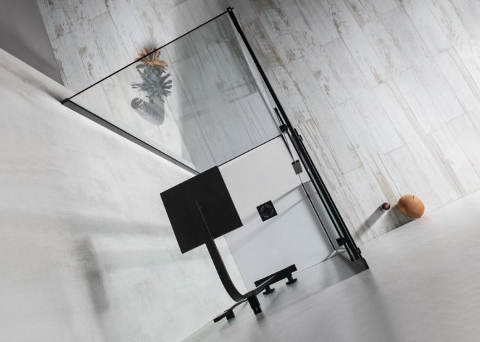 Polysan ALTIS LINE BLACK boční stěna 900mm, čiré sklo, výška 2000mm, čiré sklo AL6012B