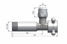 Arco ANTEA rohový ventil A-80 s matkou 1/2'x3/8', chrom 1CLAS