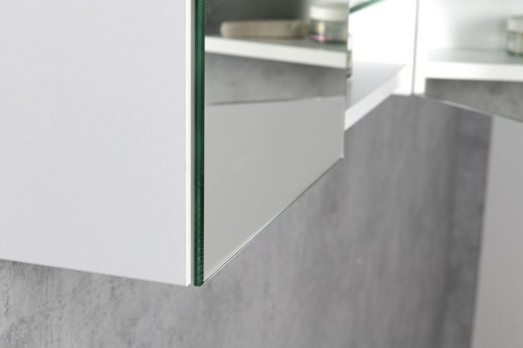 Bruckner NEON koupelnová galerka, oboustranné zrcadlo, 600x665mm, bílá 501.200.0