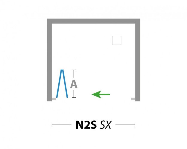 FORTE Sprchové dveře DECO N2S Barva rámu - Černá, Rozměr A - 70 cm, Směr zavírání -  Levé (SX), Výplň - Acidato bezpečnostní sklo - 6 mm BDE100PSX292500