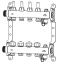REHAU Nerezový rozdělovač HKV-D 15 topných okruhů s průtokoměry, 13802501102