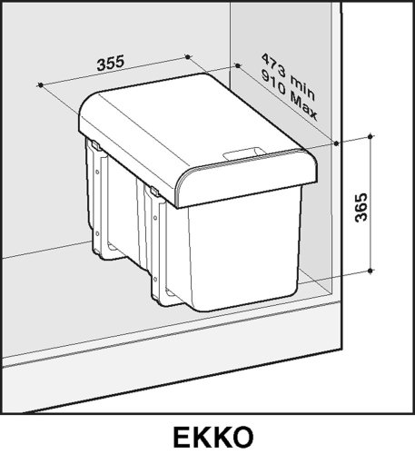 Sinks EKKO 40 1x34l EK9000