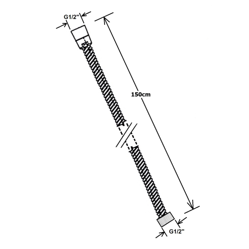 Sapho POWERFLEX kovová sprchová hadice, 150cm, černá mat FLEX150B