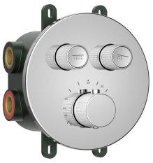 Sapho SMART SELECT podomítková sprchová termostatická baterie, box, 2 výstupy, chrom RP032