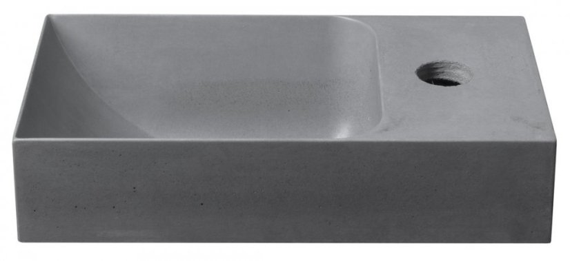 Sapho PICCOLINO betonové umývátko 30,8x17cm, baterie vpravo, šedá PK30517
