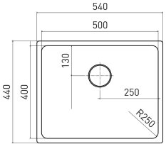 Sinks BLOCK 540 V 1mm kartáčovaný undefined