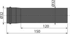 ALCA Prodlužovací kus DN32, černá-mat A4000BLACK