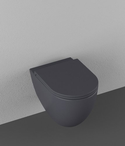 Isvea INFINITY závěsná WC mísa, Rimless, 36,5x53cm, antracit 10NF02001-2C