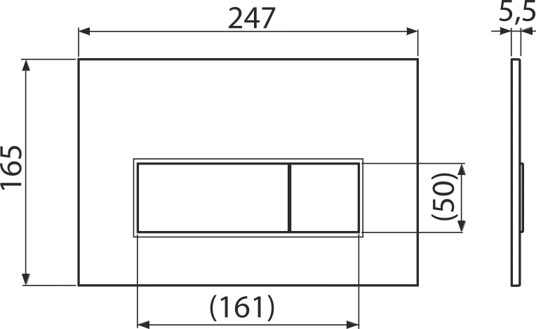 ALCA Ovládací tlačítko pro WC moduly, černá-mat M578