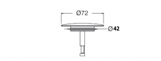 Silfra Náhradní mosazná zátka k vanovým soupravám, 72mm, chrom RI00651