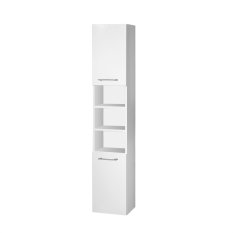Mereo Leny, koupelnová skříňka vysoká 170 cm, bílá, levá, nové madlo CN814N