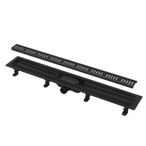 ALCA Podlahový žlab s okrajem pro perforovaný rošt, černá-mat APZ10BLACK-950M
