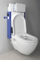 Sapho Závěsné WC Nera s podomítkovou nádržkou a tlačítkem Geberit, bílá WC-SADA-17