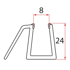 Gelco Spodní těsnění na dveře, sklo 8mm, 1000mm NDGD02