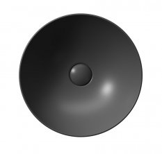 GSI PURA keramické umyvadlo na desku, průměr 40cm, černá mat 884626