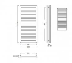 Hopa Koupelnový radiátor FRAME SLIM Barva radiátoru - Bílá, Rozměr radiátoru - 400 × 1078 mm, výkon 418 W RADFRAS401134