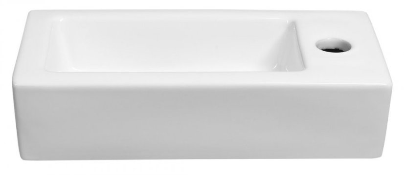 Sapho ZOE keramické umývátko 37x18 cm, otvor pro baterii vpravo, bílá AR495