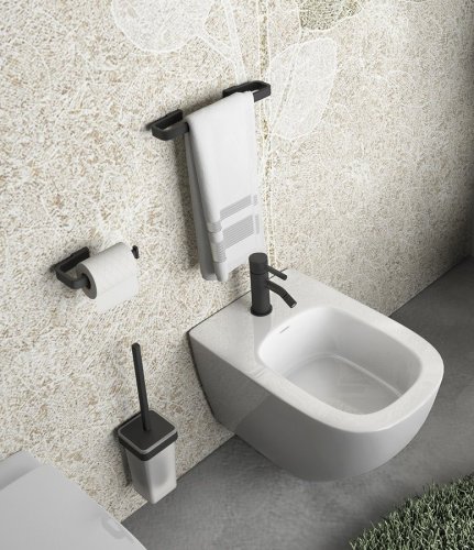 Gedy SAMOA držák toaletního papíru bez krytu, černá mat A82414