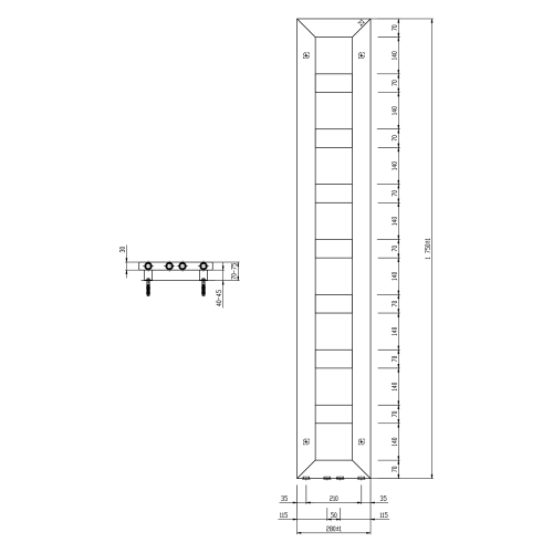 Sapho BLOCK otopné těleso 280x1750 mm, bílá mat IR184