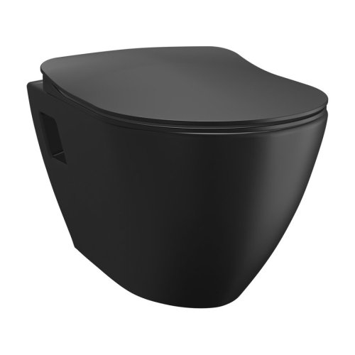 CREAVIT PAULA závěsná WC mísa, 35,5x50cm, černá mat TP325-51SM