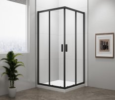 Polysan EASY BLACK čtvercová sprchová zástěna 900x900mm, čiré sklo EL5115B