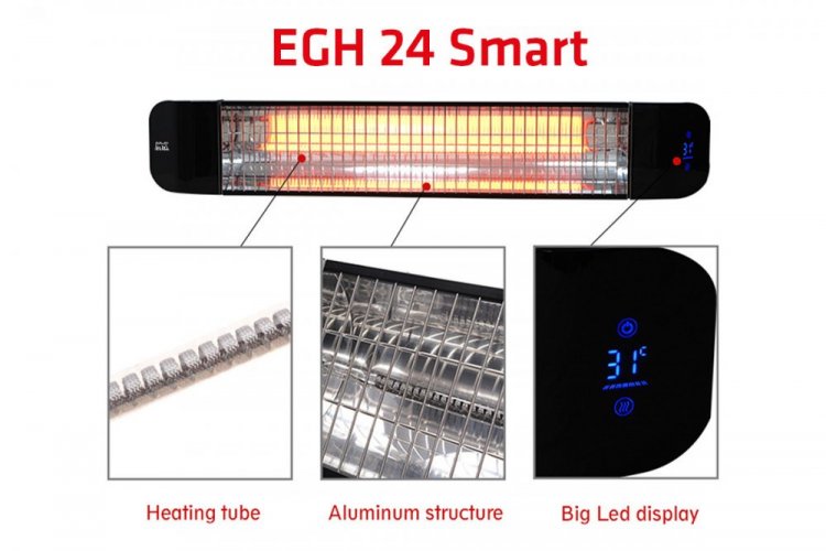 ELÍZ EGH 24 Smart karbonový infrazářič, do interiéru i exteriéru, 2400 W