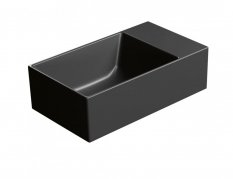 GSI KUBE X keramické umyvadlo 40x23cm, bez otvoru, černá mat 9484026