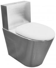 NOFER WC kombi mísa s nádržkou včetně splachovacího mechanismu a WC sedátka 370x680x620 mm, nerez mat 13016.S