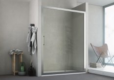 FORTE Sprchové dveře oxi.SLIDE N1FS BARVA rámu - Černá, Rozměr A - 110 cm, Výplň - Acidato bezpečnostní sklo - 6 mm BSLX201292501