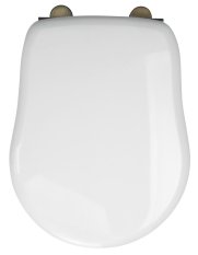 Kerasan RETRO WC sedátko Soft Close, polyester, bílá/bronz 108601