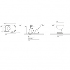 Kerasan RETRO WC mísa s nádržkou, spodní odpad, bílá-bronz WCSET17-RETRO-SO