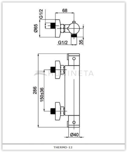 Rubineta Sprchová termostatická baterie THERMO 12 OLBATH12