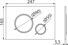 ALCA Ovládací tlačítko pro WC moduly, chrom-lesk/chrom-mat M771