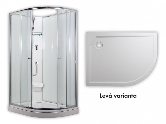 ARTTEC SIRIUS 120 x 90 cm - Sprchový box model 2 čiré sklo levá vanička PAN01266