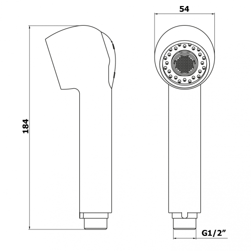 Bruckner HOFFER výsuvná sprcha dřezové baterie 1/2", 2 režimy, chrom 424.070.2