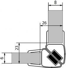 Polysan Sada dvou těsnění (magnet) na 6 a 8mm sklo, 2000mm , varianta roh M128