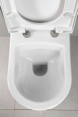 Sapho Závěsné WC Nera s podomítkovou nádržkou do sádrokartonu a tlačítkem Geberit, bílá WC-SADA-16