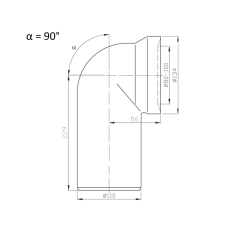 Bruckner Koleno 90 dopojení k WC, 110mm 159.314.0