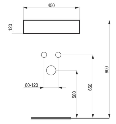 HOPA Umyvadlo OBLIQUE 45 × 39 × 12 cm - na desku OLKLT2242