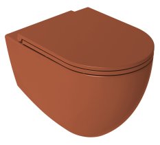 Isvea INFINITY závěsná WC mísa, Rimless, 36,5x53cm, terracotta 10NF02004-2U