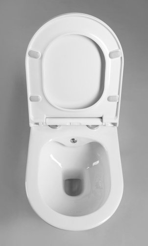 Sapho AVVA CLEANWASH závěsná WC mísa, Rimless, integrovaná baterie a bidet. sprška, 35,5x53cm, bílá 100315