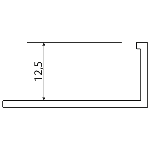 Sapho Lišta k obkladům L, L250cm, 12,5mm, odlehčená, elox zlatý hliník PA042